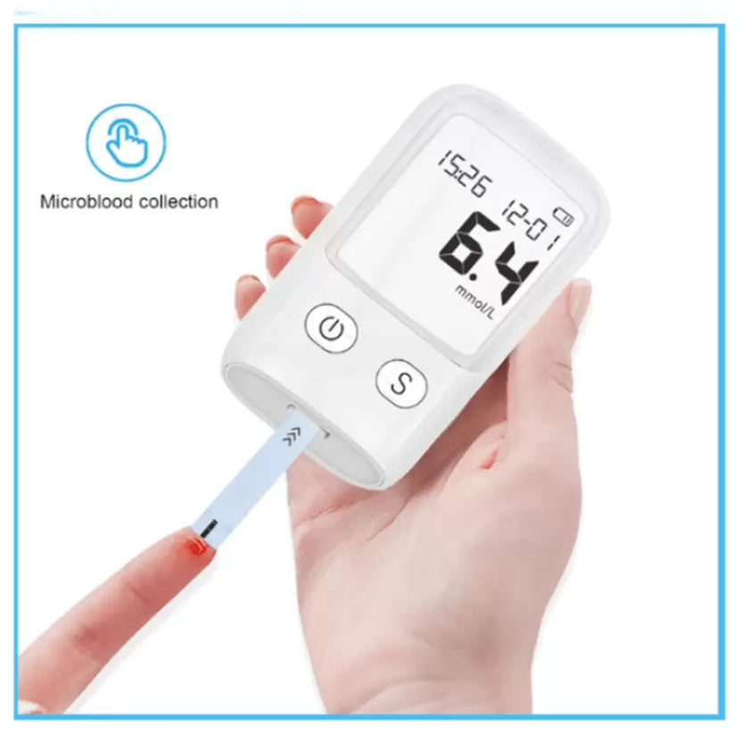 Sale Upto 50%🌟Glucose Monitor Kit – LCD Display, 25 Test Strips & 25 Lancets Included