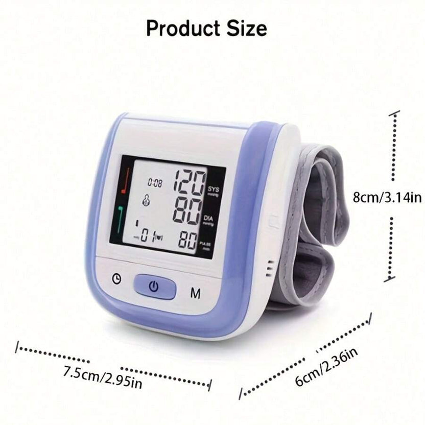 Sale 50%🔥 Digital Wrist Blood Pressure Monitor – LCD Screen, Voice, Portable Case