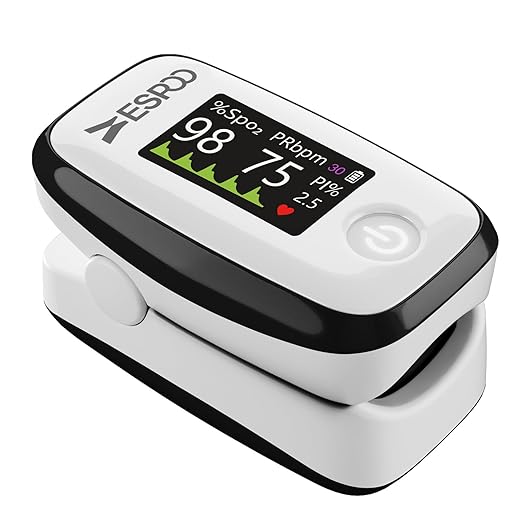 Pulse Oximeter with Memory – 4-Color TFT Display (White/Black)